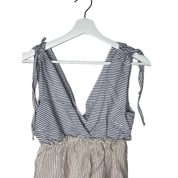 NSR Women’s Small Sleeveless Blue White Striped Tank Top Blouse - Picture 2 of 11